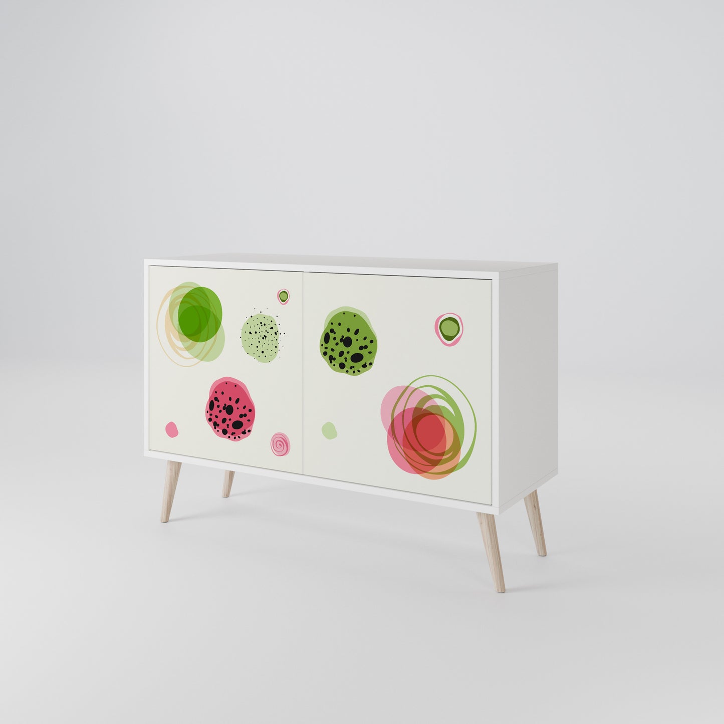 COLORFUL COSMOS Madia a 2 Ante in Finitura Bianca