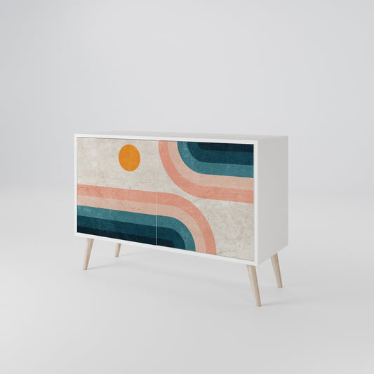 TWO HALVES Madia a 2 Ante in Finitura Bianca