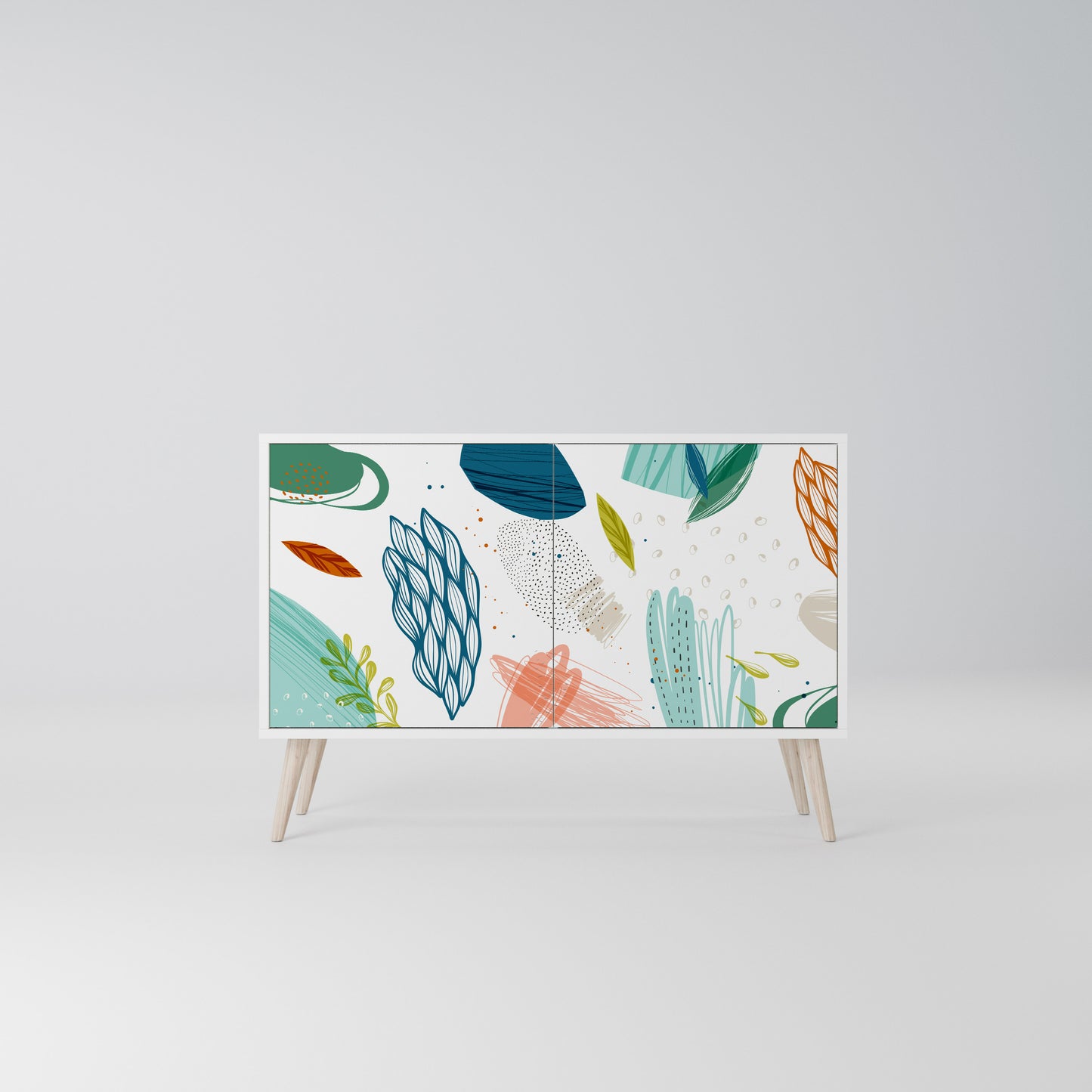 BOTANICAL HURRICANE Madia a 2 Ante in Finitura Bianca