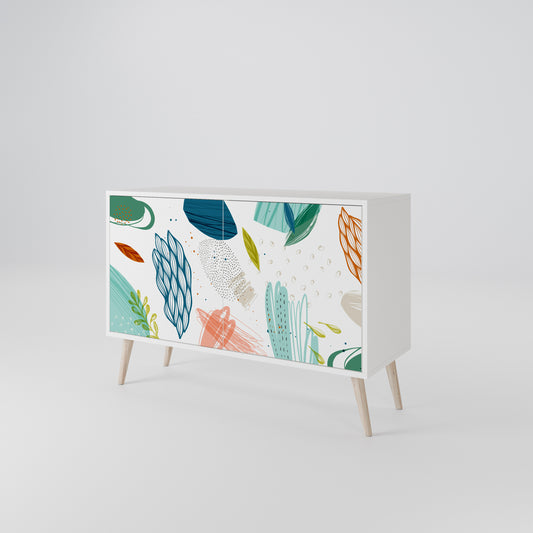 BOTANICAL HURRICANE Madia a 2 Ante in Finitura Bianca