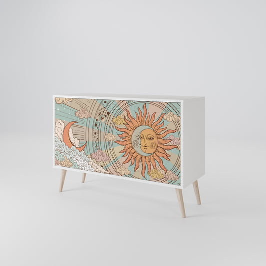 MYSTICAL STRUCTURE 2-Door Sideboard in White Finish