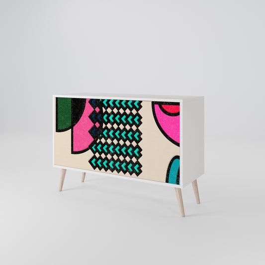 GEOMETRIC RHAPSODY 2-Door Sideboard in White Finish