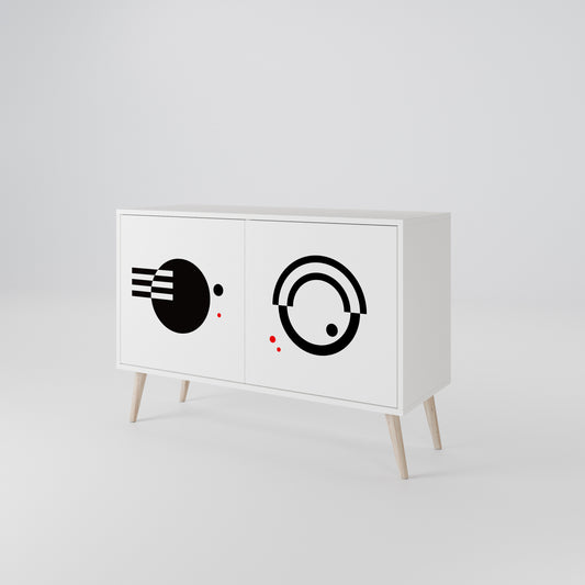 BLACK AND WHITE COMBINATION 2-Door Sideboard in White Finish