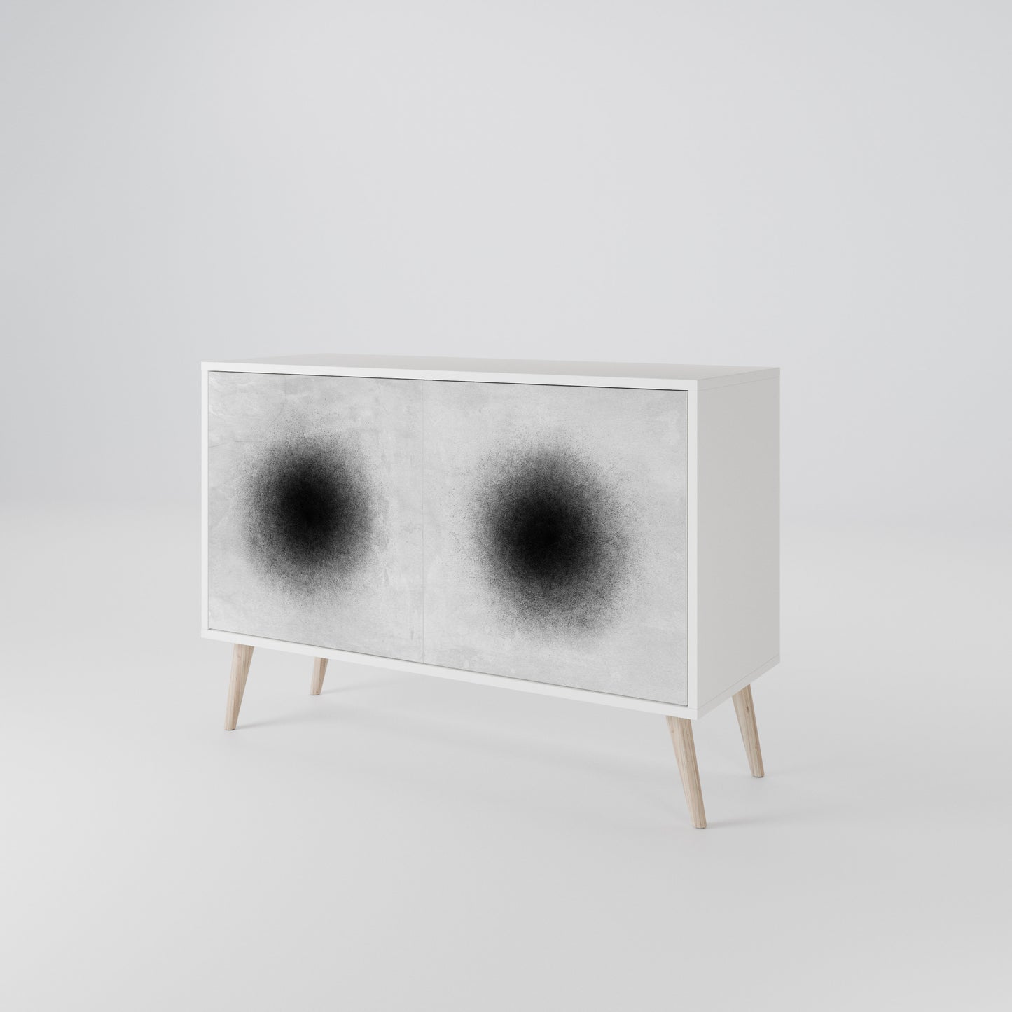 BLACK HOLE Madia a 2 Ante in Finitura Bianca