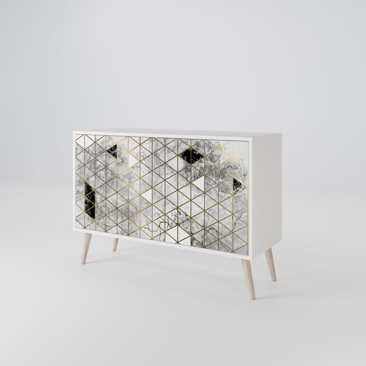 ASHEN ARIA 2-Door Sideboard in White Finish