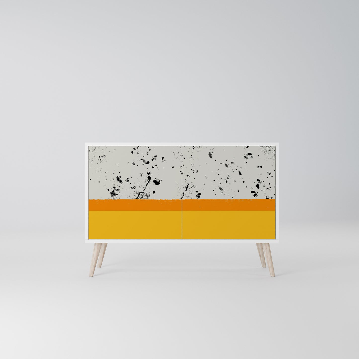 DYED BY ORANGE 2-Door Sideboard in White Finish
