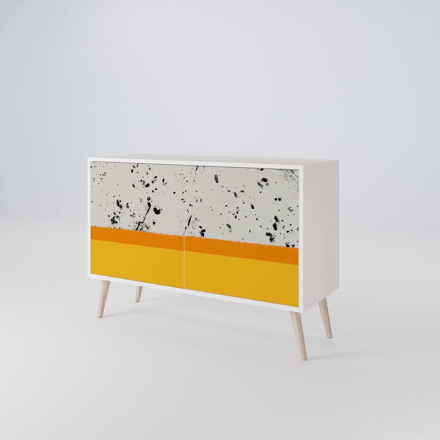 DYED BY ORANGE 2-Door Sideboard in White Finish