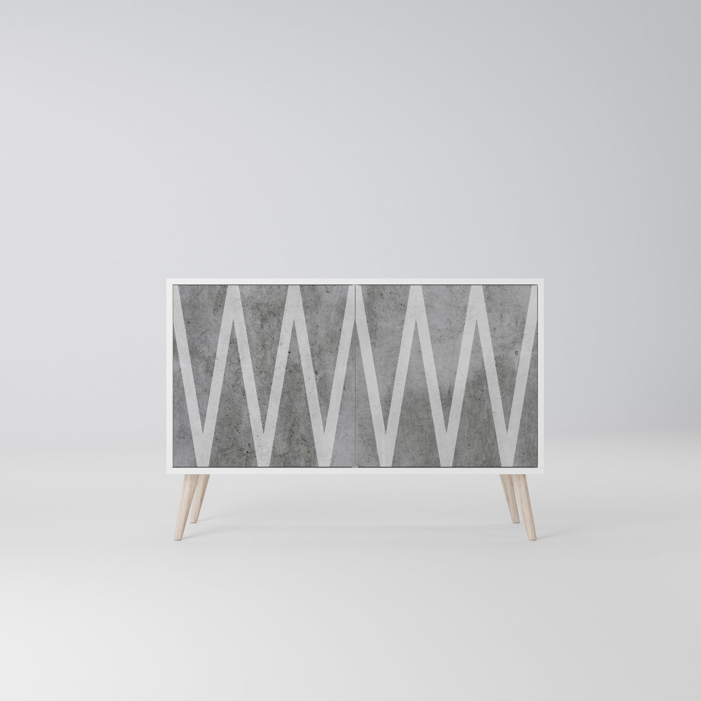 SOLID ZIG ZAG 2-Door Sideboard in White Finish