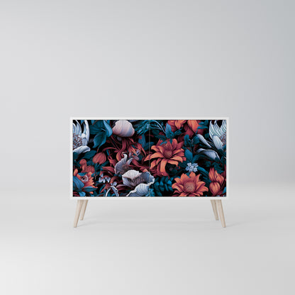 ETHEREAL BLOSSOMS 2-Door Sideboard in White Finish