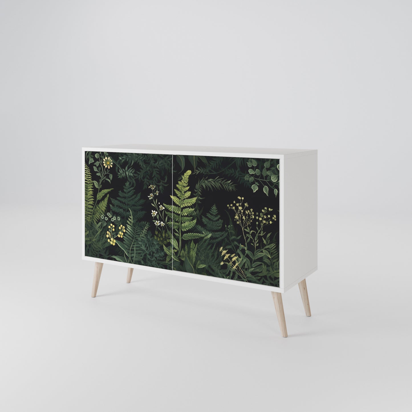 FERN FLOWERS Madia a 2 Ante in Finitura Bianca