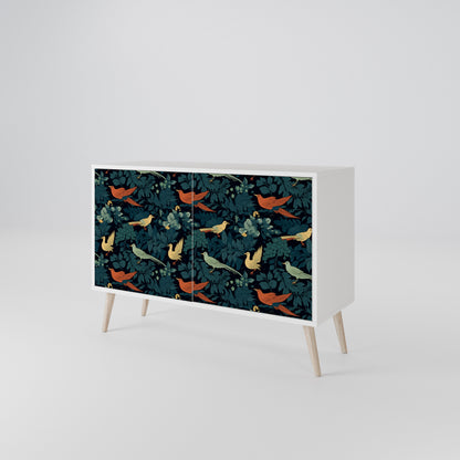 FOWL ORNAMENT 2-Door Sideboard in White Finish