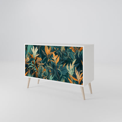 FLORAL SERENITY 2-Door Sideboard in White Finish