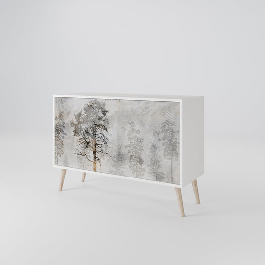 FADE IN THE TREES Madia a 2 Ante in Finitura Bianca