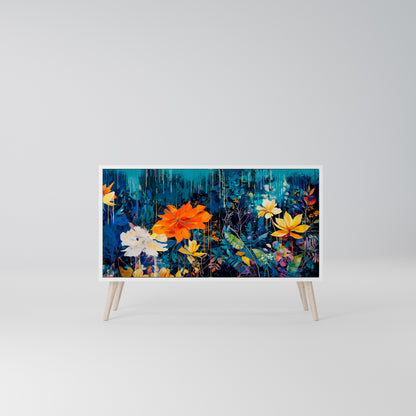 MIDNIGHT BLOSSOM 2-Door Sideboard in White Finish