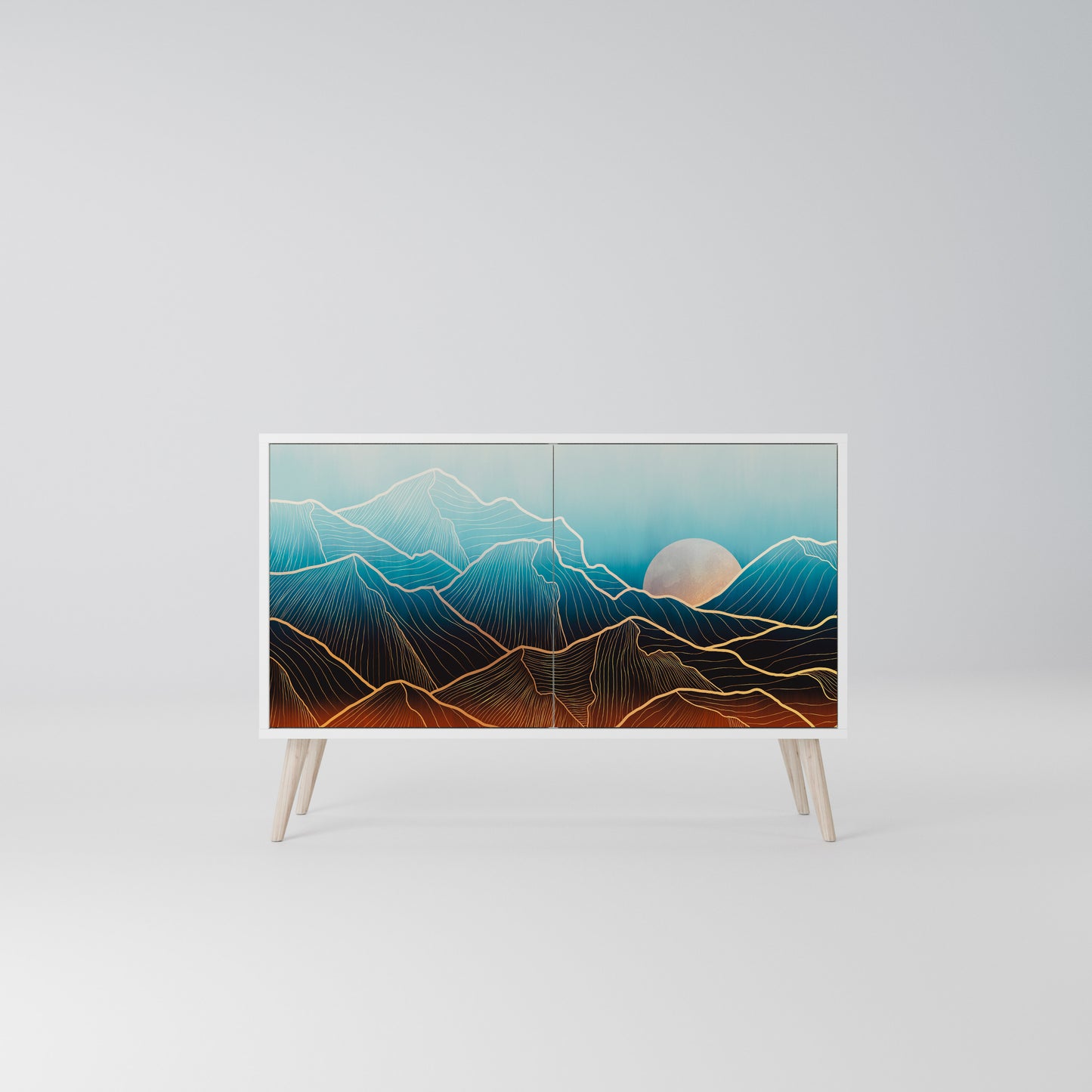 LUNAR SECRETS Madia a 2 Ante in Finitura Bianca