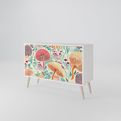 FUNGUS FANTASY Madia a 2 Ante in Finitura Bianca