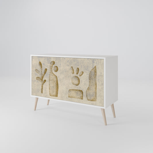 SAND SCULPTURES Madia a 2 Ante in Finitura Bianca