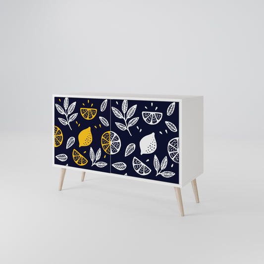 CITRUS BLACK AND WHITE Madia a 2 Ante in Finitura Bianca