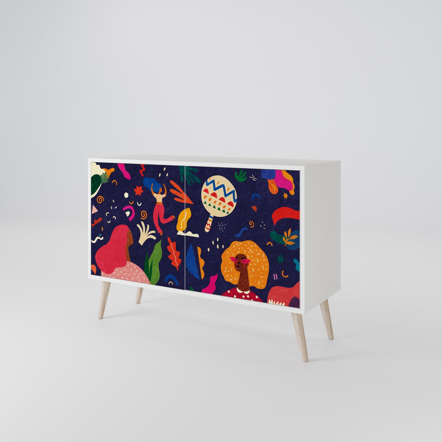 FESTIVE PLEASURES Madia a 2 Ante in Finitura Bianca
