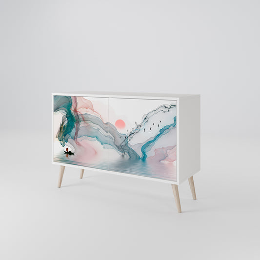 VELVET CROSSING 2-Door Sideboard in White Finish