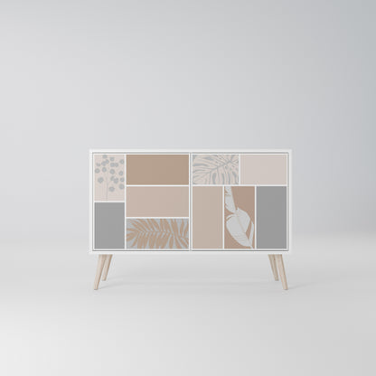 TROPICAL SHAPES Madia a 2 Ante in Finitura Bianca