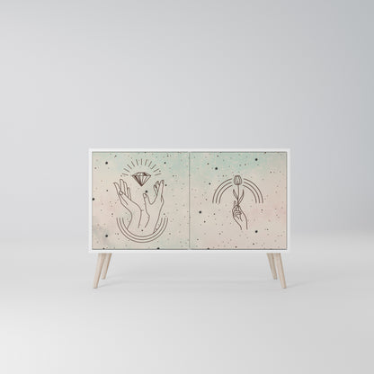 DELICATE BEAUTY Madia a 2 Ante in Finitura Bianca