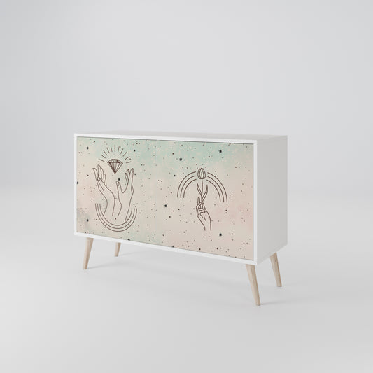 DELICATE BEAUTY Madia a 2 Ante in Finitura Bianca