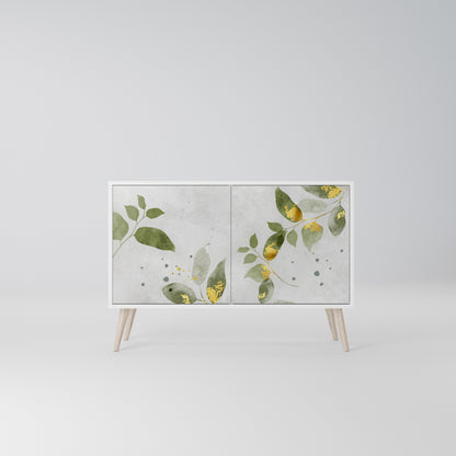 ELEGANT BOTANICS Madia a 2 Ante in Finitura Bianca