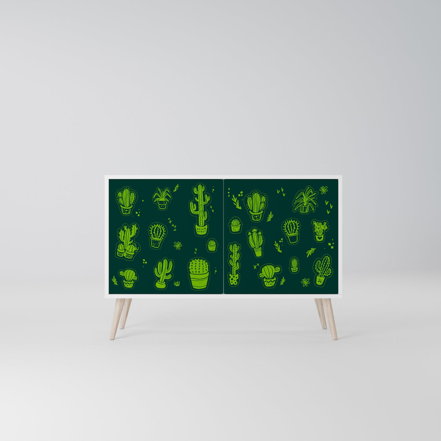 DESERT GREEN Madia a 2 Ante in Finitura Bianca