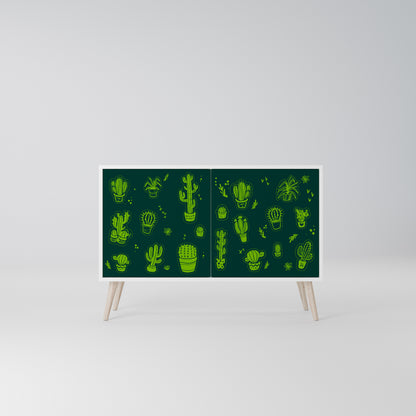 DESERT GREEN Madia a 2 Ante in Finitura Bianca