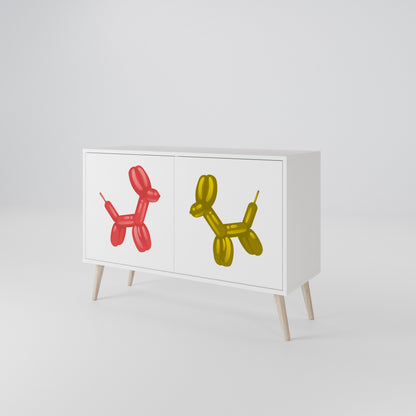 CHILDHOOD MEMORY Madia a 2 Ante in Finitura Bianca