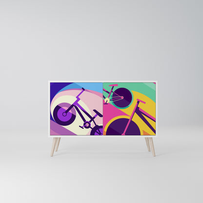 BIKE DREAMS Madia a 2 Ante in Finitura Bianca