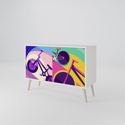 BIKE DREAMS Madia a 2 Ante in Finitura Bianca