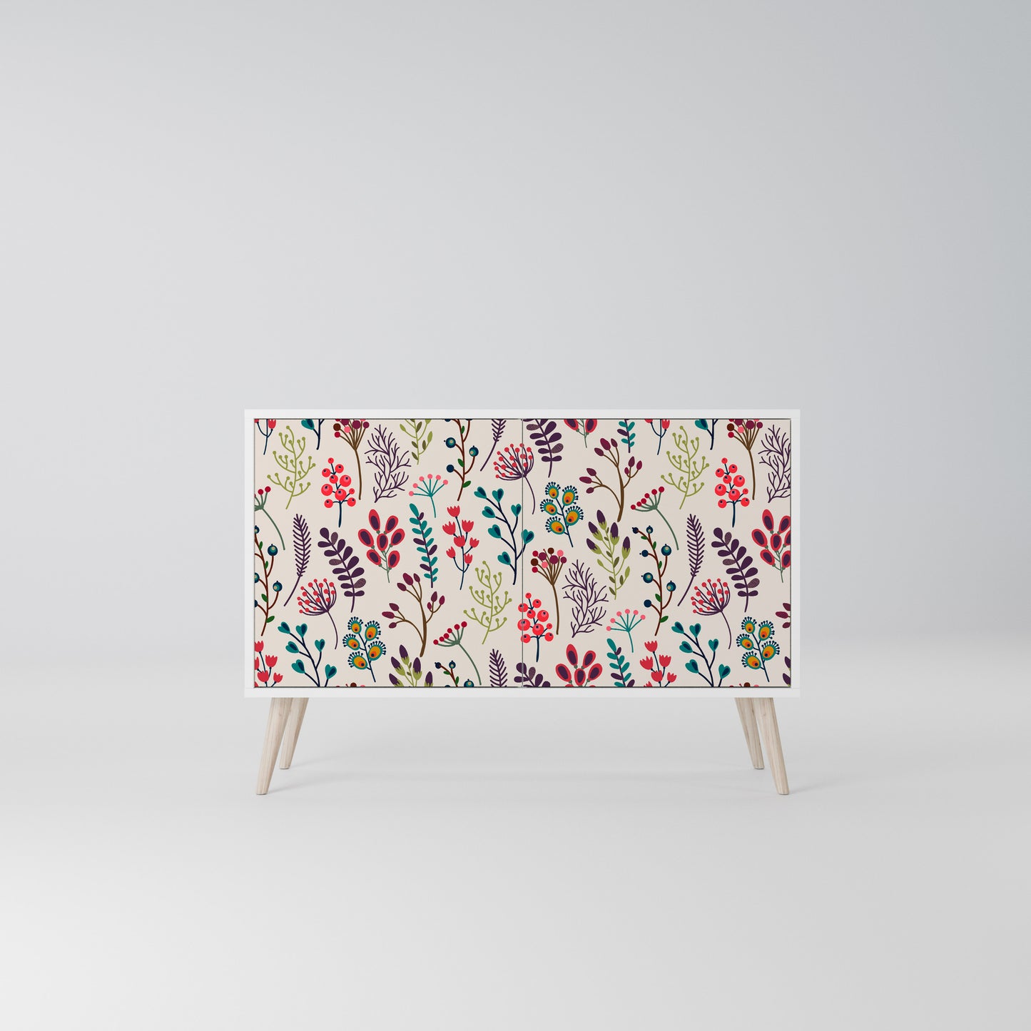 AUTUMN SUNDRIES Madia a 2 Ante in Finitura Bianca