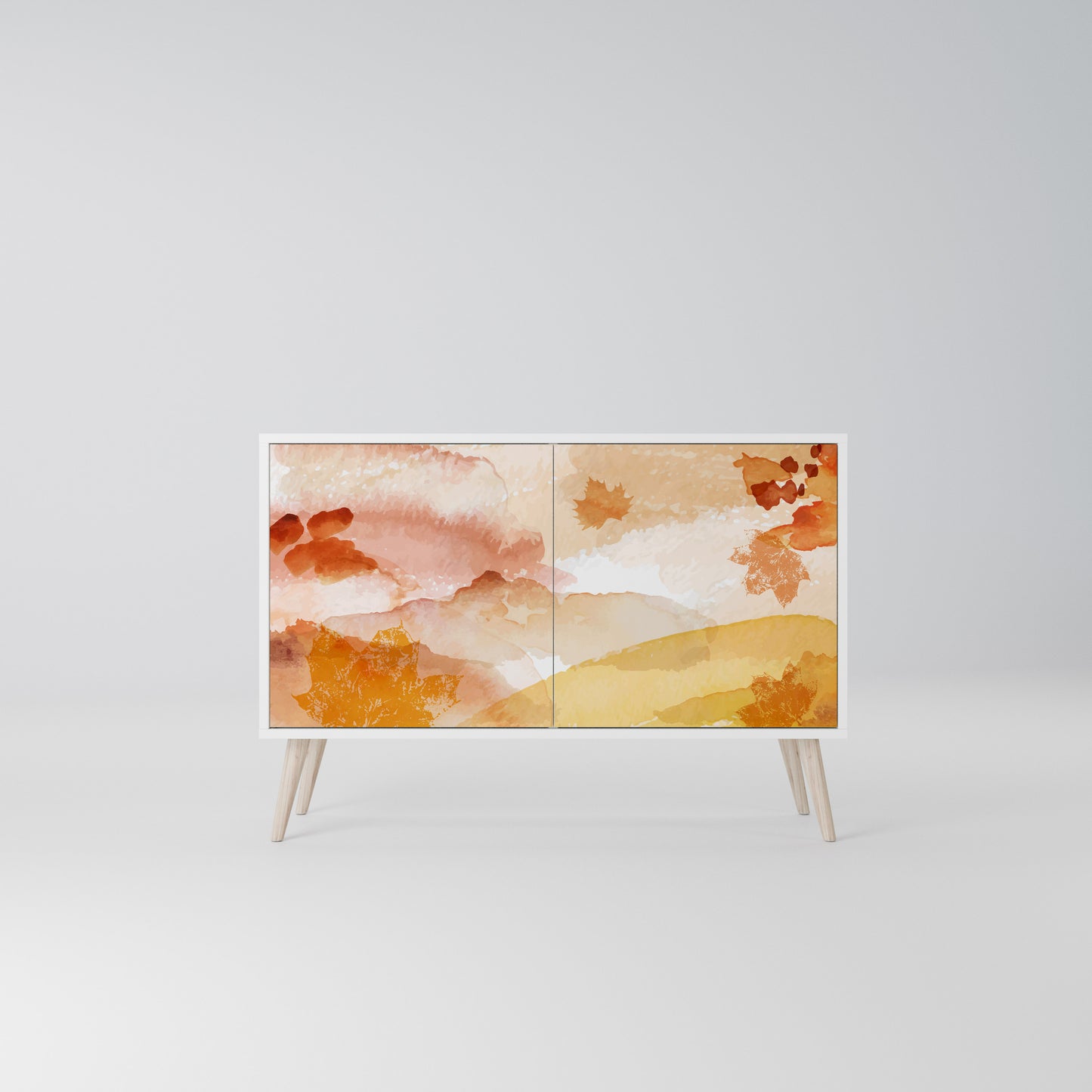 TRACES OF AUTUMN Madia a 2 Ante in Finitura Bianca