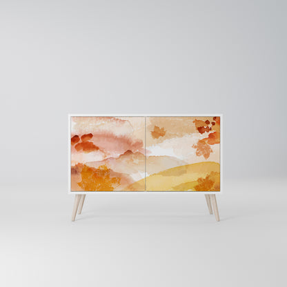 TRACES OF AUTUMN Madia a 2 Ante in Finitura Bianca