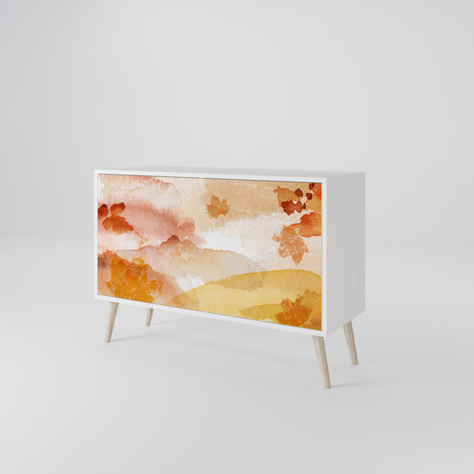 TRACES OF AUTUMN Madia a 2 Ante in Finitura Bianca