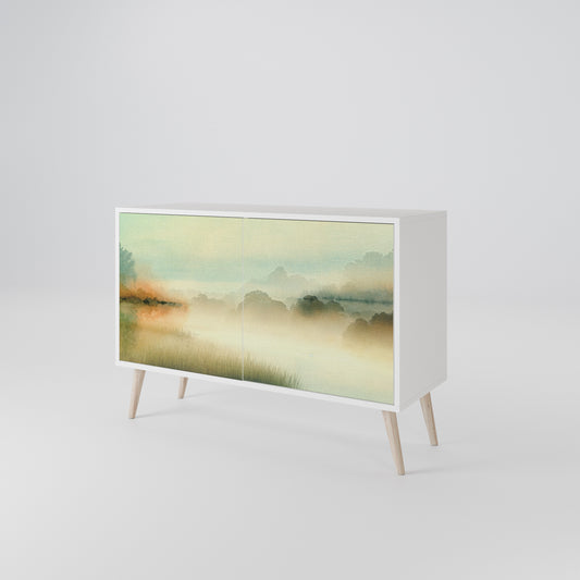 MORNING BY THE LAKE Madia a 2 Ante in Finitura Bianca