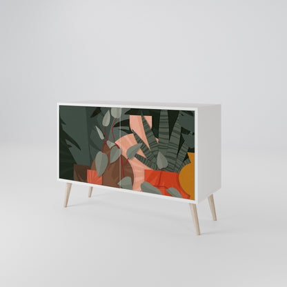 TROPICAL COMPOSITION Madia a 2 Ante in Finitura Bianca