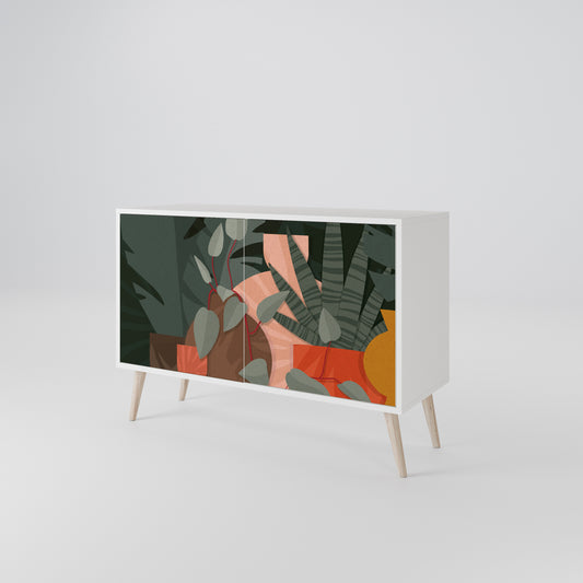 TROPICAL COMPOSITION Madia a 2 Ante in Finitura Bianca