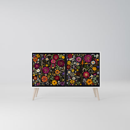 MIDNIGHT GARDEN Madia a 2 Ante in Finitura Bianca