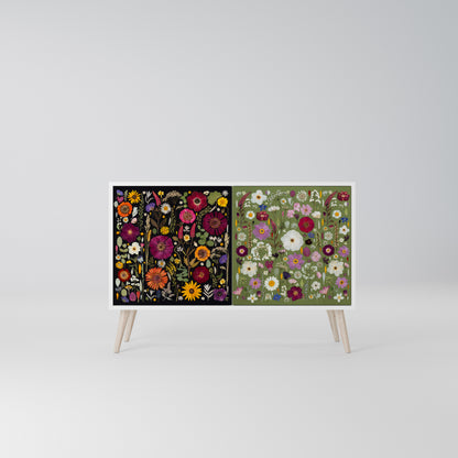 VERDANT GARDEN Madia a 2 Ante in Finitura Bianca