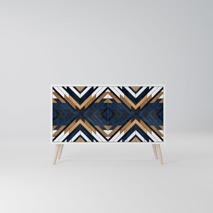 ARTFUL GEOMETRY Madia a 2 Ante in Finitura Bianca