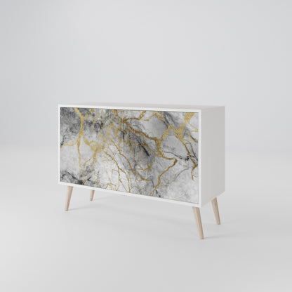 TIMELESS GLIDE Madia a 2 Ante in Finitura Bianca