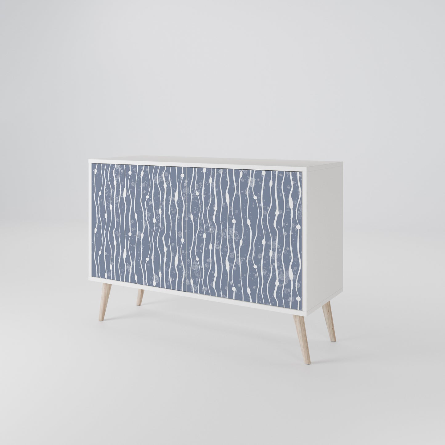 GRAPHITE RAIN Madia a 2 Ante in Finitura Bianca