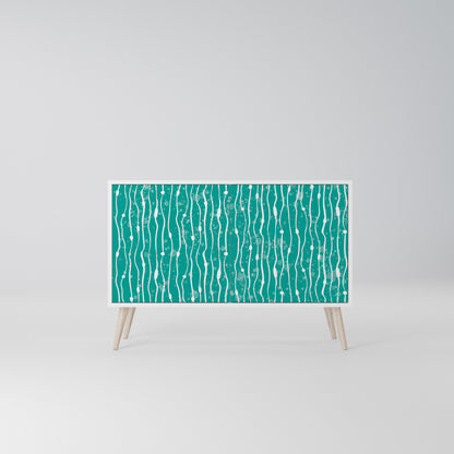 TURQUOISE RAIN Madia a 2 Ante in Finitura Bianca