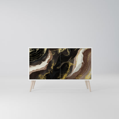 GOLD DUST Madia a 2 Ante in Finitura Bianca