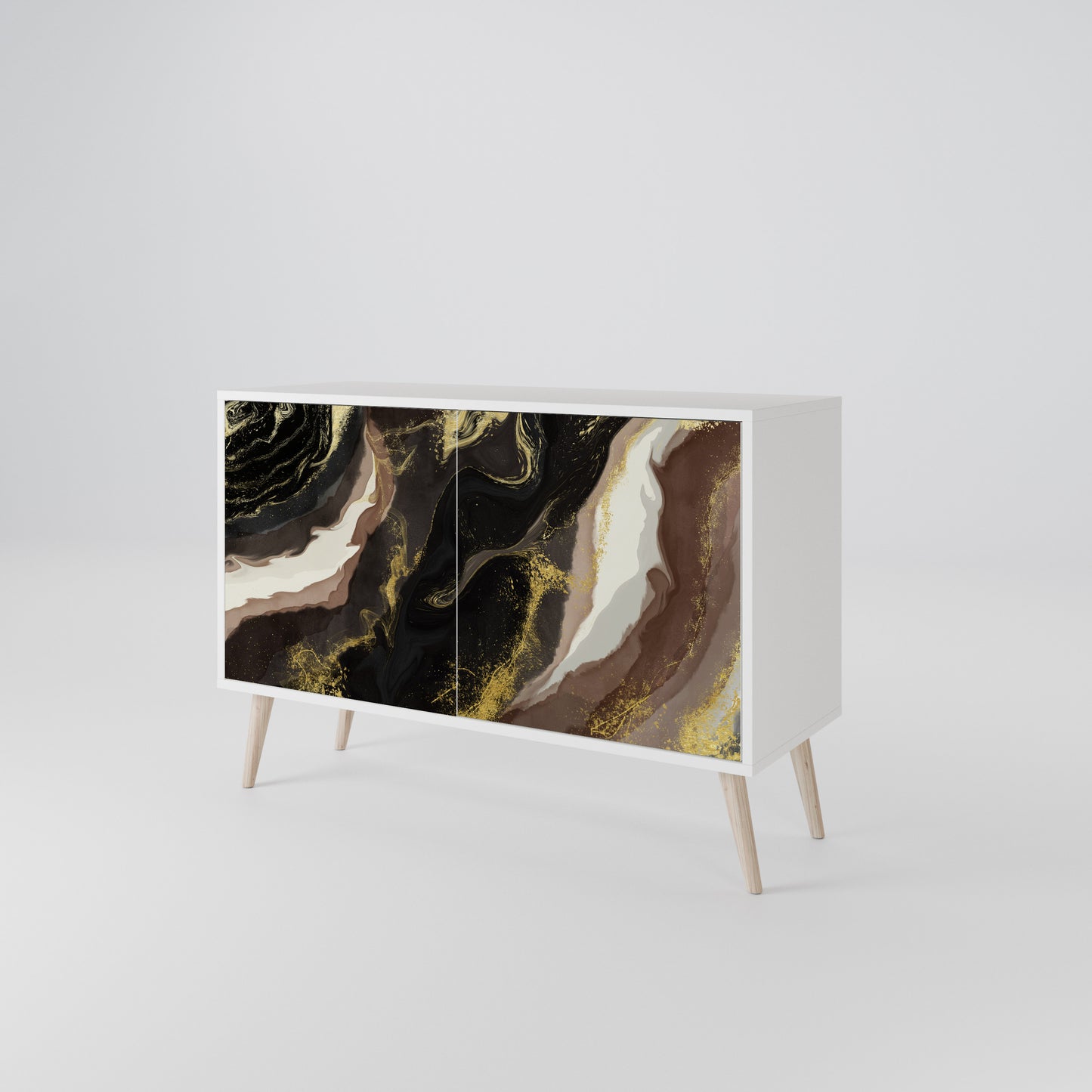 GOLD DUST Madia a 2 Ante in Finitura Bianca