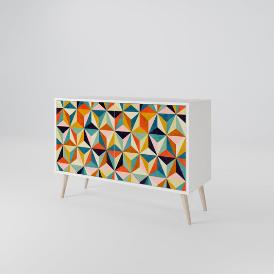 TESSELATE TREASURES Madia a 2 Ante in Finitura Bianca