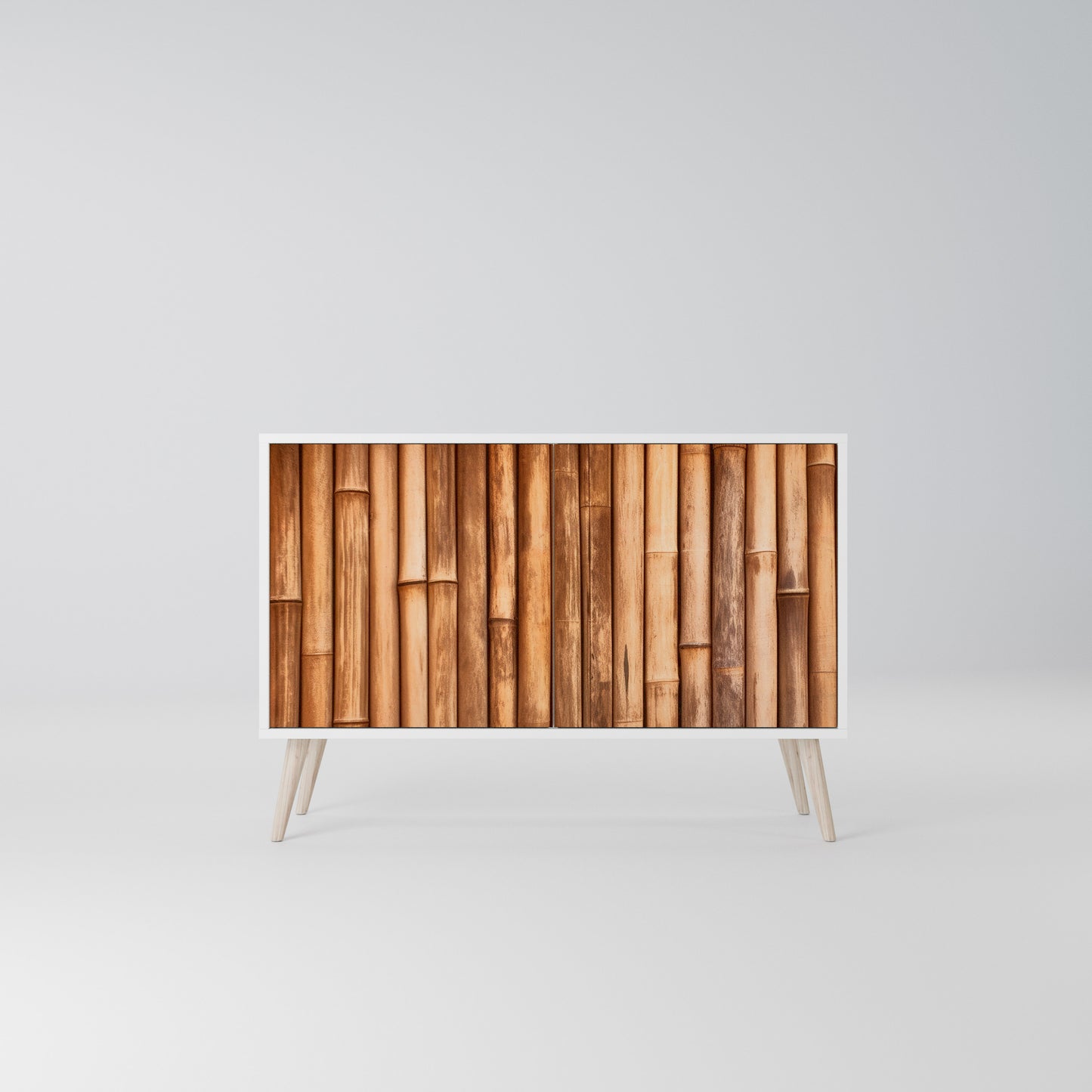 NATURAL WOOD Madia a 2 Ante in Finitura Bianca